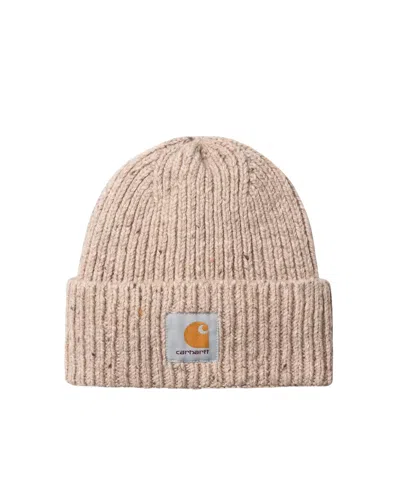 Carhartt Cappello Anglistic Beanie Speckled Fleur De Sel In Brown