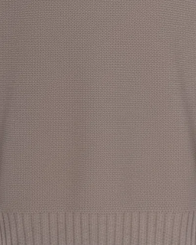 Alpha Studio Maglia A Collo Alto Greige In Brown