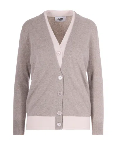 Alpha Studio Cardigan In Cashmere Greige In Neutral