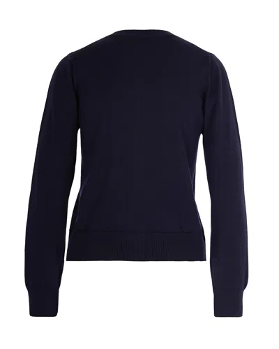 Alpha Studio Cardigan In Lana Merino Blu Notte In Blue