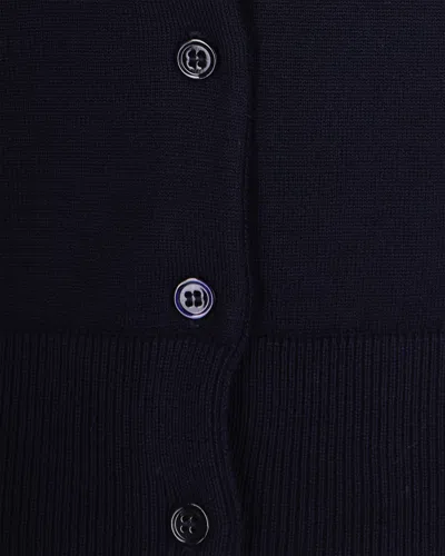 Alpha Studio Cardigan In Lana Merino Blu Notte In Blue