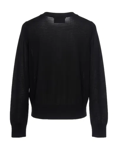 Alpha Studio Cardigan In Lana Merino Nero In Black