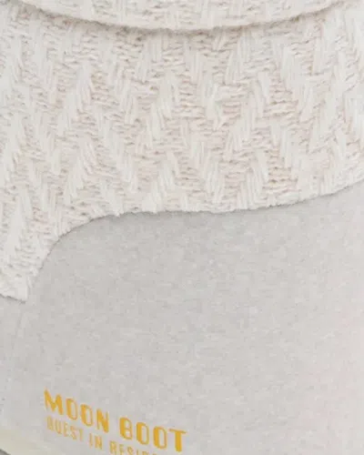 Moon Boot Stivali Da Neve In Maglia White Sand In Multi