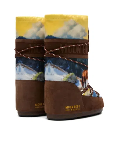Moon Boot X Guest In Residence Postcard Icon High Boots In Brown