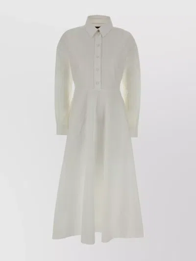 Gucci Midi A-line Dress Long Sleeves In White