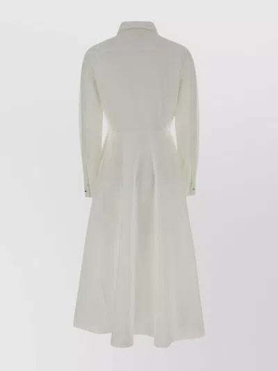 Gucci Midi A-line Dress Long Sleeves In White