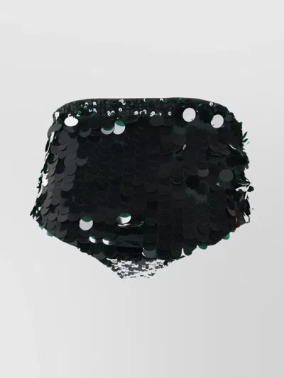 P.a.r.o.s.h Elastic Waistband Shorts Featuring Sequin Embellishments In Black