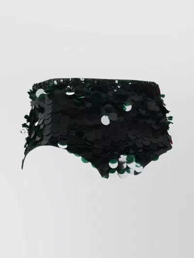 P.a.r.o.s.h Elastic Waistband Shorts Featuring Sequin Embellishments In Black