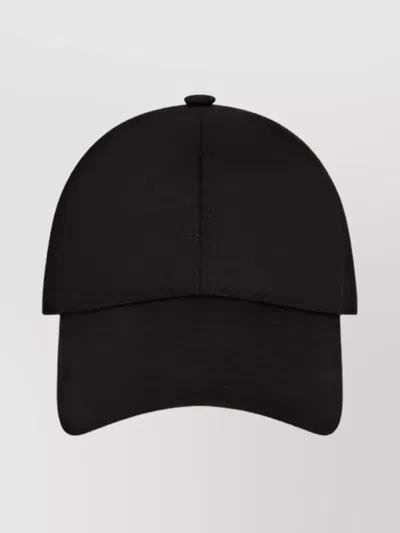 Courrèges Structured Black Cotton Baseball Cap With Embroidered Logo In Black
