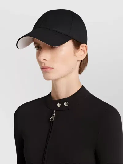 Courrèges Structured Black Cotton Baseball Cap With Embroidered Logo In Black
