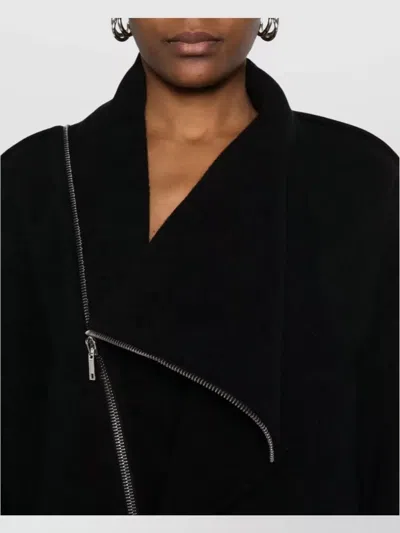 Rick Owens Cropped Flight Jacket Scarf Detail In Black