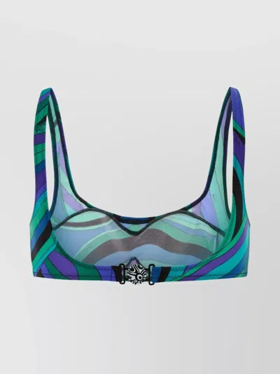 Pucci Scoop Neck Swim Bra In Lycra In Multi