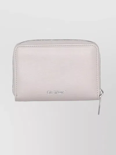 Off-white Jitney Coin Purse Round Shape Logo Print In Neutral