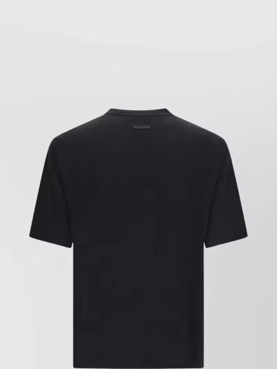 Fear Of God Graphic Print Crew Neck Short Sleeve Top In Black