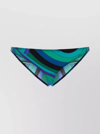 Pucci Low-rise Stretch Swim Bottoms In Gray