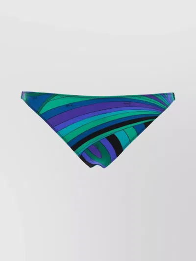 Pucci Low-rise Stretch Swim Bottoms In Gray