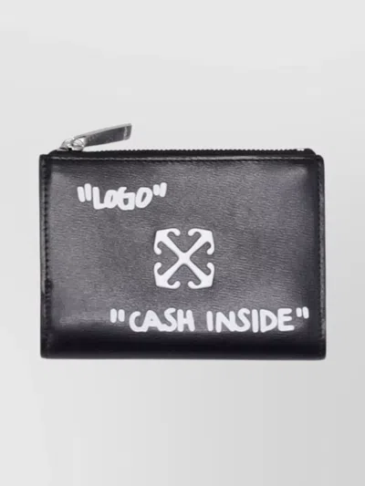 Off-white Jitney Bifold Wallet With Zip And Snap In Black