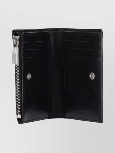 Off-white Jitney Bifold Wallet With Zip And Snap In Black