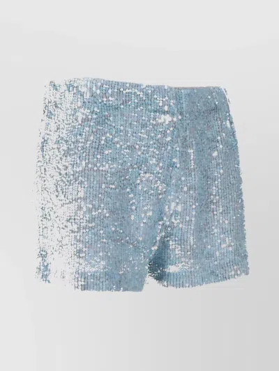 P.a.r.o.s.h High-shine Sequin Embellished Elastic Shorts In Multi