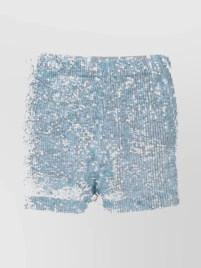 P.a.r.o.s.h High-shine Sequin Embellished Elastic Shorts In Multi