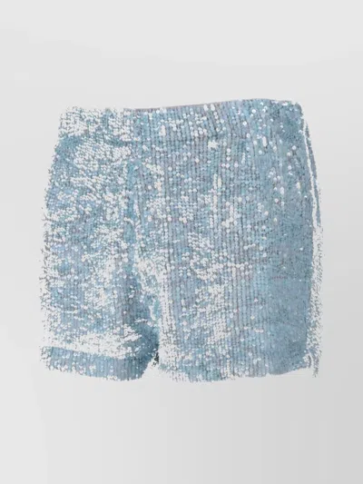 P.a.r.o.s.h High-shine Sequin Embellished Elastic Shorts In Multi