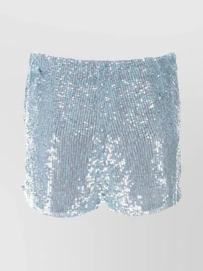 P.a.r.o.s.h High-shine Sequin Embellished Elastic Shorts In Multi