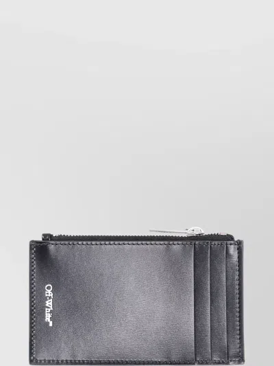 Off-white Jitney Zipped Card Holder Logo In Multi