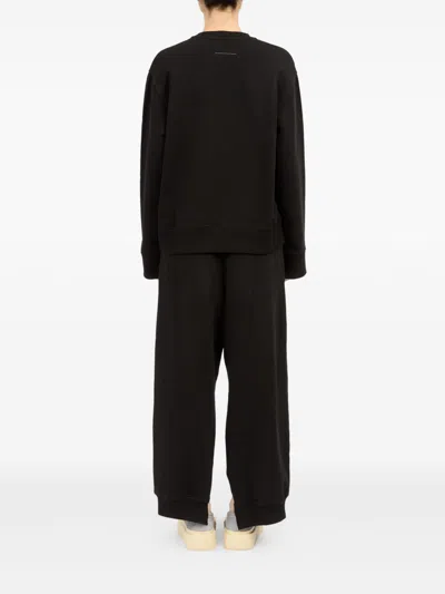 Mm6 Maison Margiela Logo Cotton Sweatshirt In Black