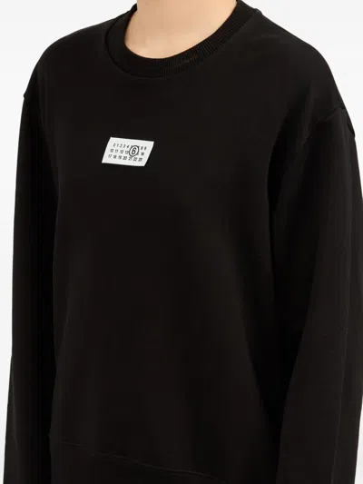 Mm6 Maison Margiela Logo Cotton Sweatshirt In Black