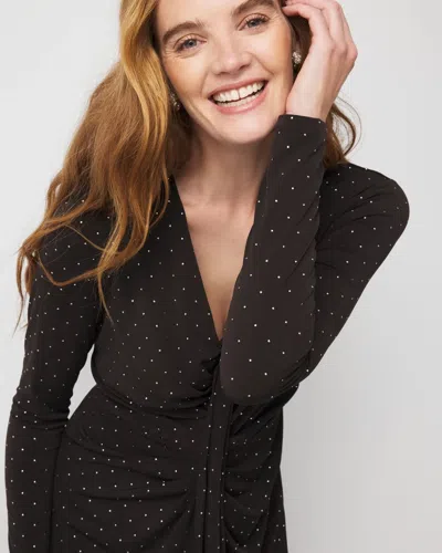 White House Black Market Embellished Long Sleeve Gown In Black