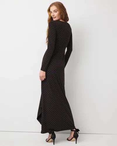 White House Black Market Embellished Long Sleeve Gown In Black