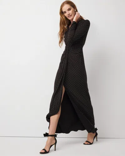 White House Black Market Petite Embellished Long Sleeve Gown In Black