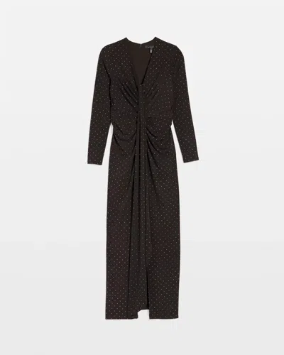 White House Black Market Petite Embellished Long Sleeve Gown In Black