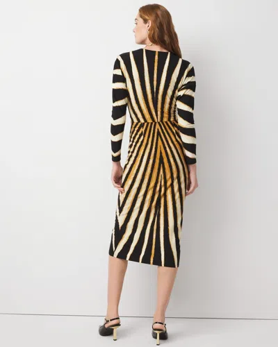 White House Black Market Petite Sunburst Front Twist Midi Dress In Multi