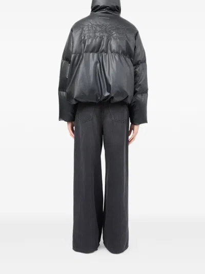 Mm6 Maison Margiela Mm6 By Maison Margiela Oversized Black Sports Jacket With Double-zipper Closure In Multi