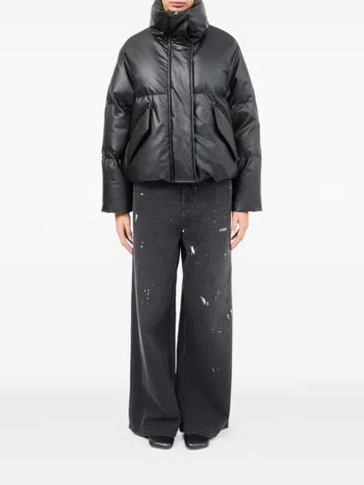 Mm6 Maison Margiela Mm6 By Maison Margiela Oversized Black Sports Jacket With Double-zipper Closure In Multi