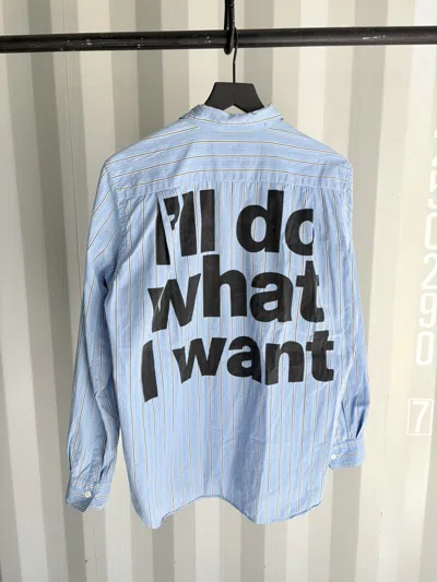 Pre-owned Comme Des Garçons Homme Deux I'll Do What I Want Button Shirt In Blue
