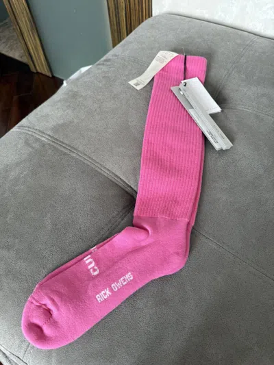 Pre-owned Rick Owens So Cunt Socks In Pink
