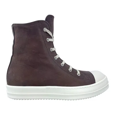 Pre-owned Rick Owens Luxor Scarpe Pelle Sneaker High Brown Milk
