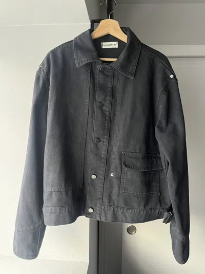 Pre-owned Grailed Rien Nouveau Double Front Denim Jacket (soot) In Black