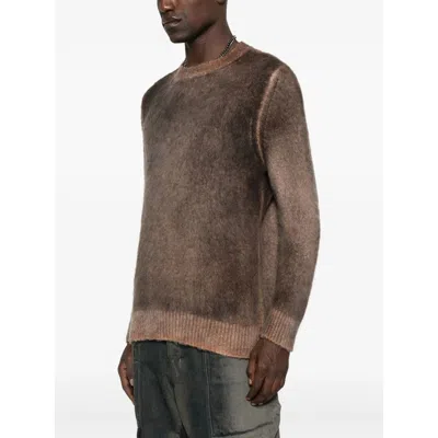 Avant Toi Brushed Crew-neck Sweater In Brown