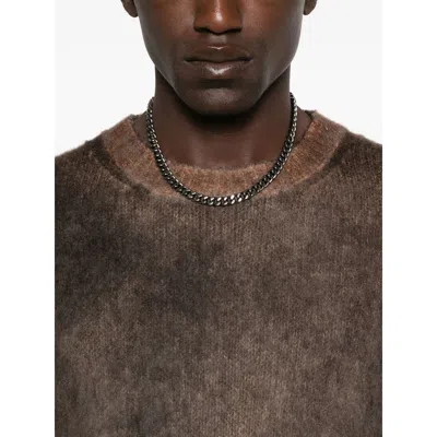 Avant Toi Brushed Crew-neck Sweater In Brown