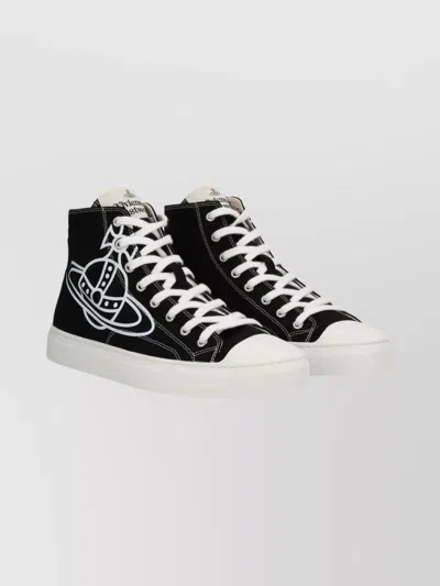 Vivienne Westwood High Top Canvas Plimsoll Cotton Canvas Black 11-45 Men