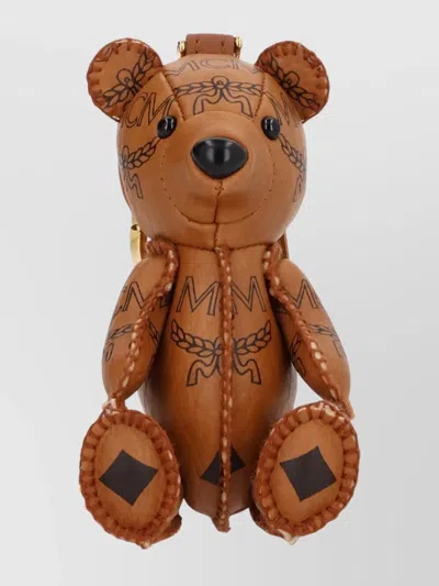 Mcm Bear Shaped Keyring Accessory In Brown