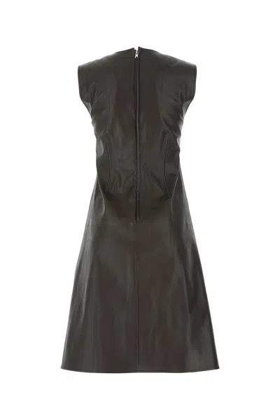 Bottega Veneta Women Dark Brown Nappa Leather Dress