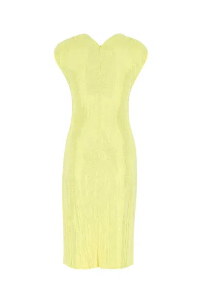 Bottega Veneta Women Embellished Stretch Viscose Blend Dress In Yellow