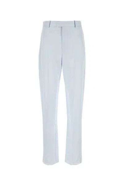 Bottega Veneta Pantalone In Twill Azzurro Pastello Donna In Blue