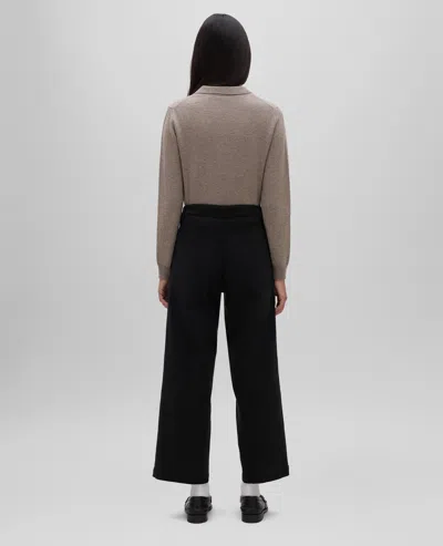 Aspesi Twill Cropped Trousers In Black