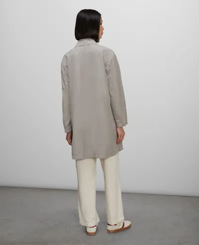 Aspesi Compact Nylon And Polyester Overcoat In Gray