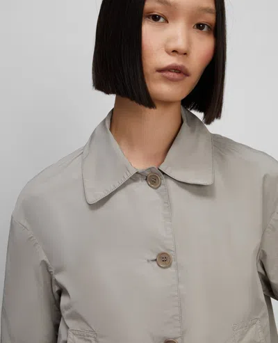 Aspesi Compact Nylon And Polyester Overcoat In Gray